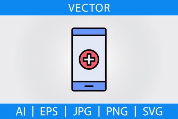Medical App Filled Line Icon for Embroidery Projects