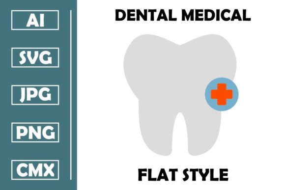 Medical Dental Vector Flat Icon Design