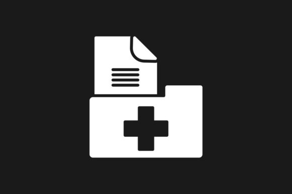 Medical Files Glyph Inverted Icon Design