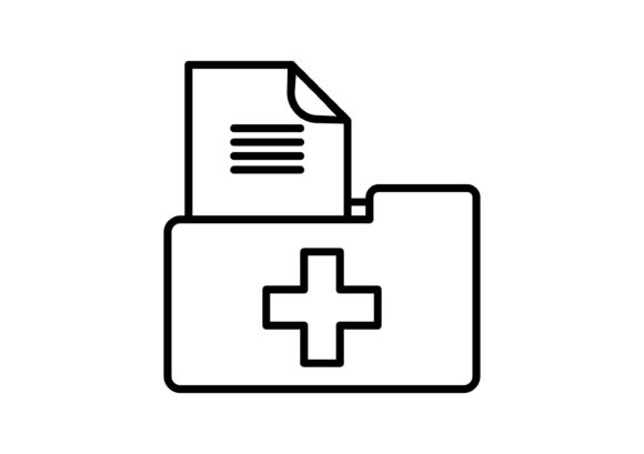 Medical Files Line Icon Design