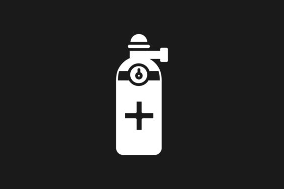 Medical Gas Cylinder Glyph Inverted Icon: Embroidery Review