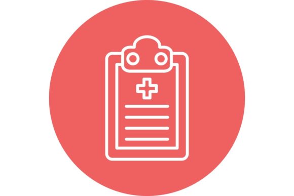 Medical Report Line Circle Icon Design Review