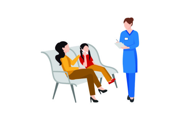 Nurse Checking Patient Design Review for Embroidery