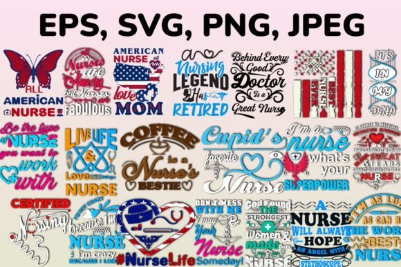 Nurse Typography Bundle