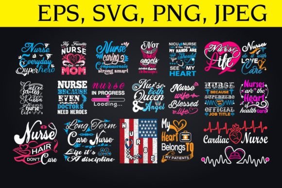 Nurse Vector T-Shirt Design Bundle
