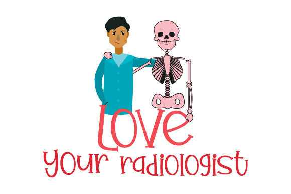 Skeleton Hugging a Radiologist