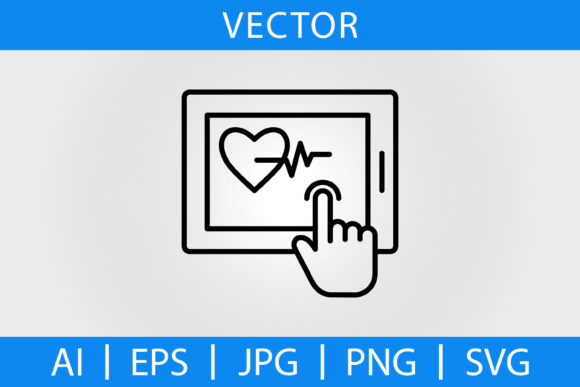 Vector Medical Tablet Line Icon: A Designer’s Embroidery Test